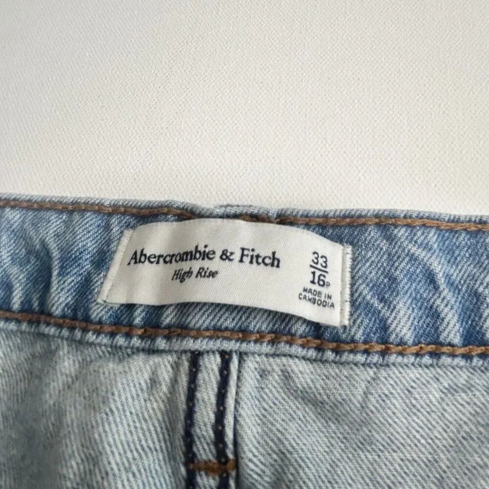 High Rise Denim Midi Jean Skirt Front Slit Abercrombie & Fitch Size 33/16 - Picture 4 of 8